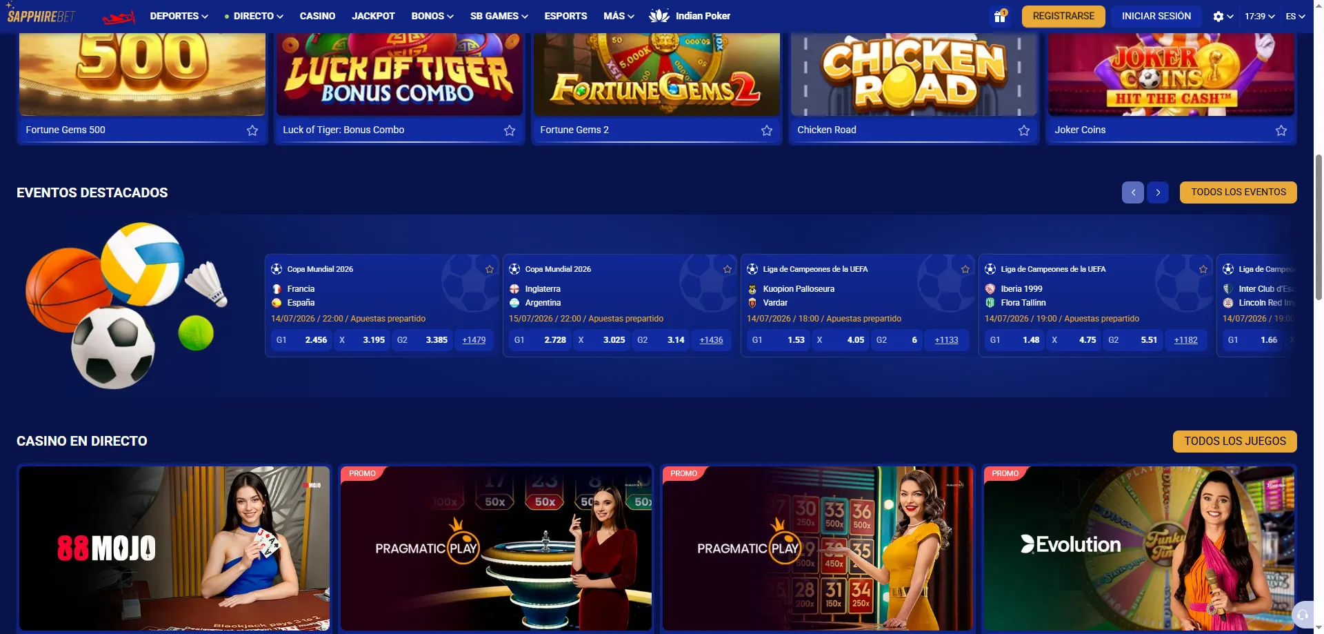 Apuestas deportivas en SapphireBet – fútbol, tenis y más